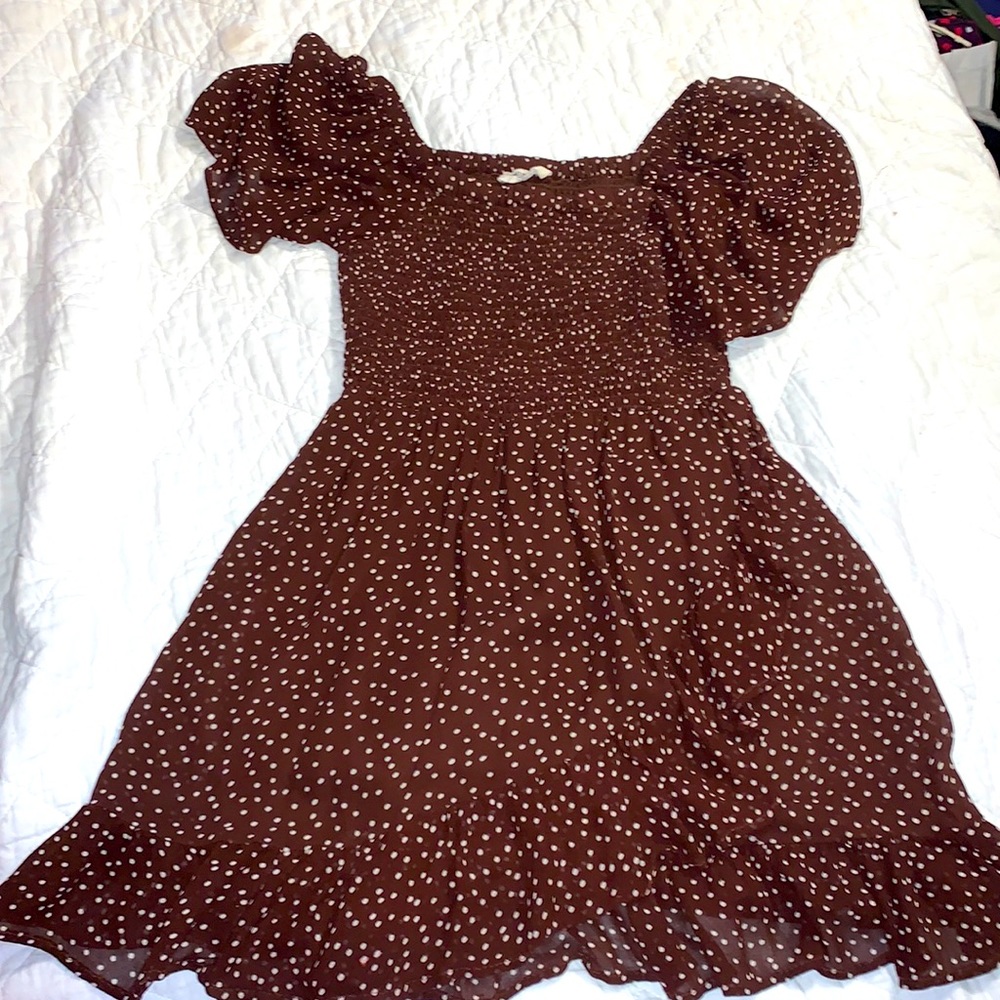 Brown Angie girls extra large dress